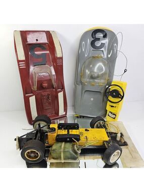 1970s Jerobee Remote Control RC Race Car 2nd Body & Remote Incomplete For Parts